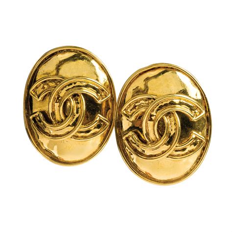 faux chanel logo earrings|faux chanel earrings vintage.